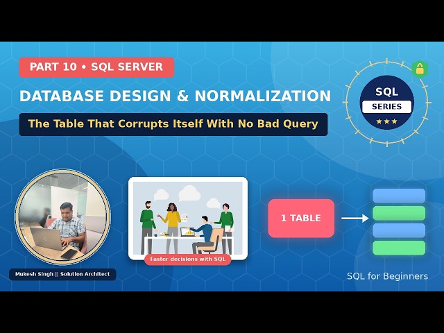 Database Design & Normalization: The Table That Corrupts Itself With No Bad Query |SQL for Beginners