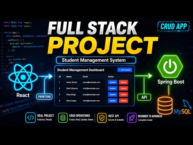 React + Spring Boot Full Stack CRUD Project | Student Management System with MySQL (2026)