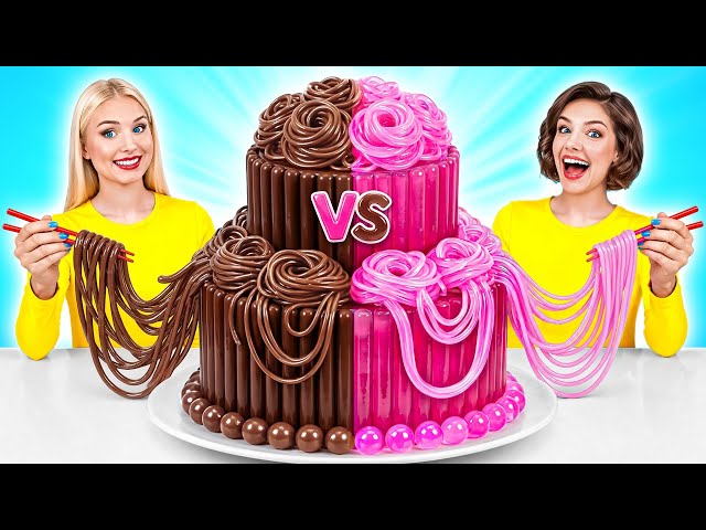Cake Decorating Challenge Bubble Gum vs Chocolate Food | Edible Battle by Multi DO Challenge