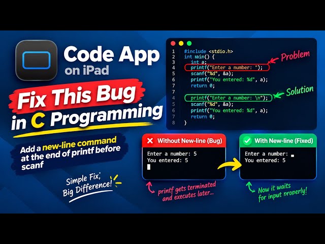 “Code App” C Programming Language Troubleshooting #cprogrammingtutorialforbeginners #codeapp