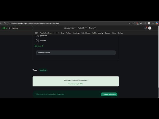Quiz 12 : Java Polymorphism and Packages