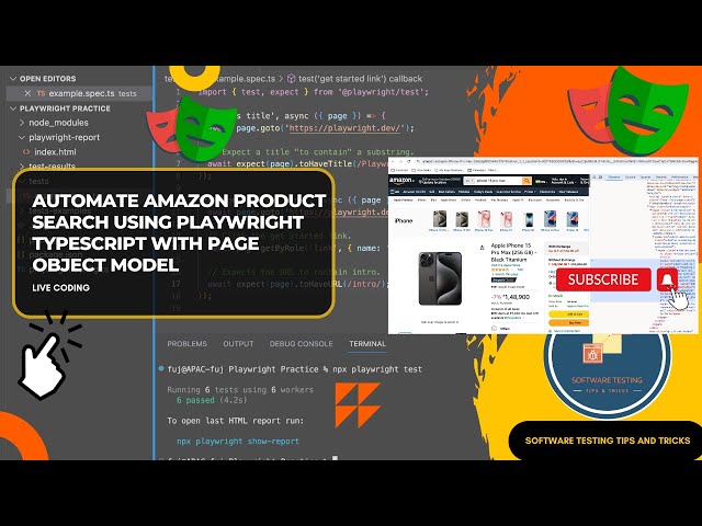 Automate Amazon product search using Playwright Typescript with Page Object Model - Live Coding