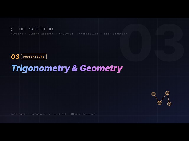 03. Trigonometry & Geometry | Maths for Machine Learning