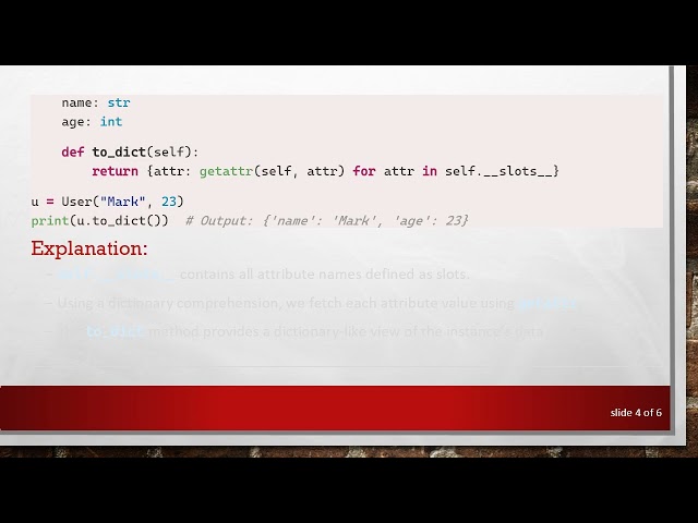 How to Create a dict-Like Representation in a slotted Python Dataclass