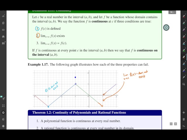 Elementary Calculus Example 1.17 - Continuous Functions