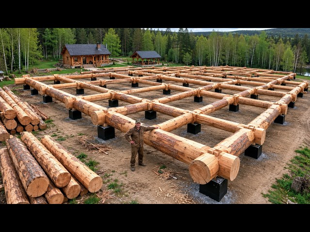 Man Spent Two Years Building HUGE Wooden House for his Family | Start to Finish by @bjornbrenton