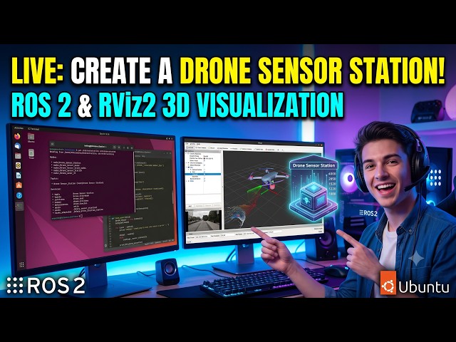 Build a ROS 2 Drone Sensor Station & Visualize in 3D with RViz2 (Live)