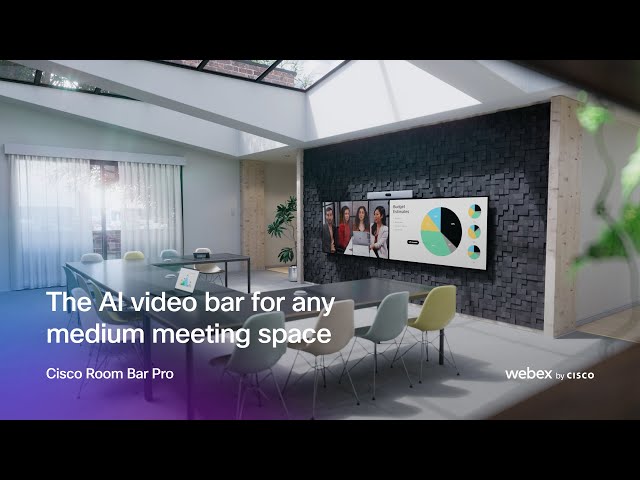 The AI video bar for any medium meeting space | Cisco Room Bar Pro