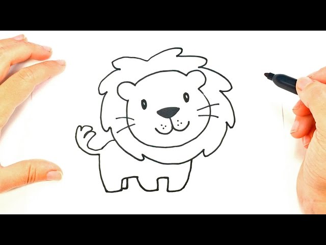 Como dibujar un Leon para niños | Dibujo de Leon paso a paso