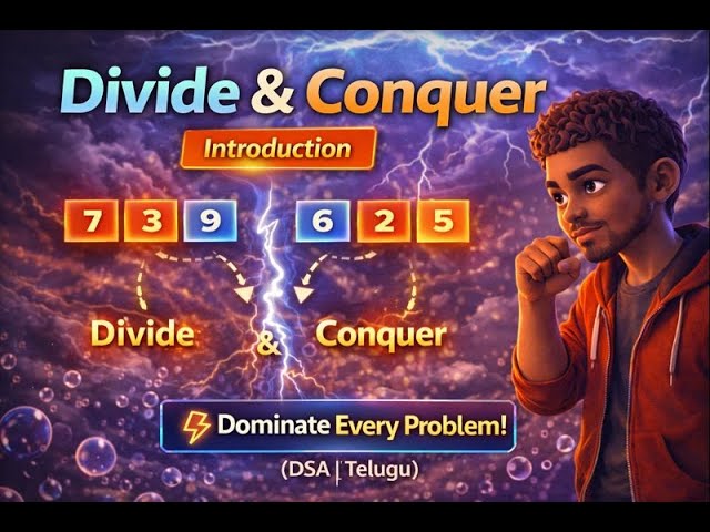 👉 Divide & Conquer ⚔️ | Master This DSA Pattern Early 🚀 | Telugu 🇮🇳