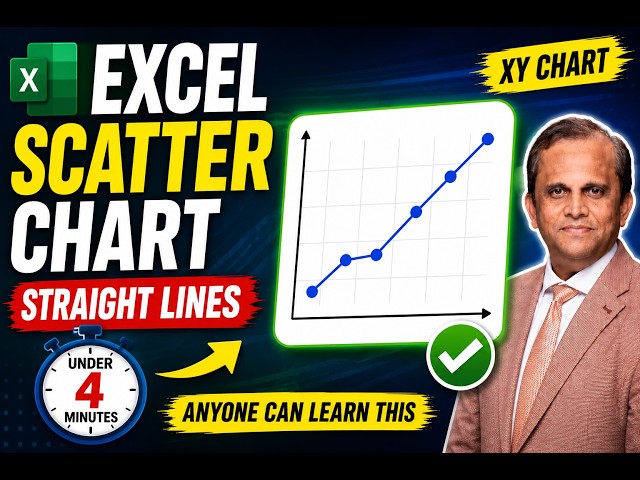 85. Excel Scatter Chart with Straight Lines under 4 Minutes | Anyone Can Learn This