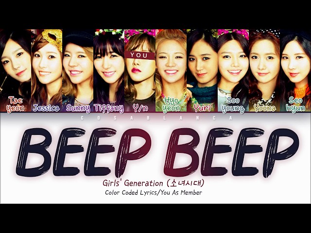 Girls’ Generation 「BEEP BEEP」 (10 members ver.) (Color Coded Lyrics KAN|ROM|ENG)