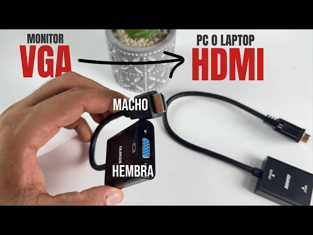 How to connect a VGA monitor to a laptop with HDMI - Adapt HDMI to VGA