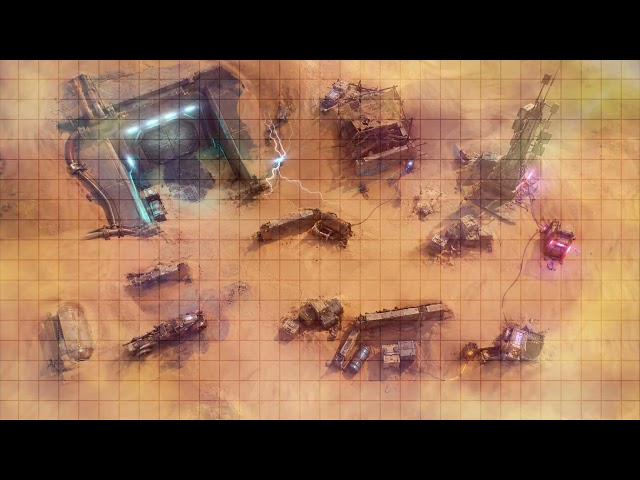Desert Outpost | Sci-Fi Animated Battle Map | 1 Hour Seamless Loop | Grid