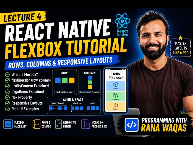 React Native Flexbox Tutorial | Rows, Columns & Responsive Layouts in React Native