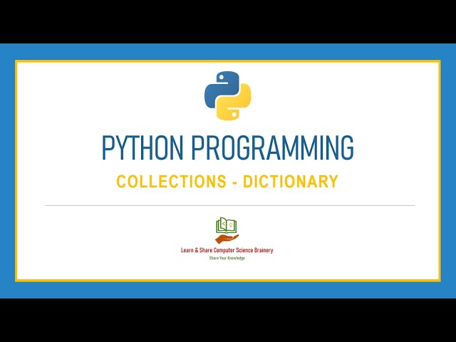 Python Programming - 6 - Collections - Dictionaries in detail | Python Programming in Tamil