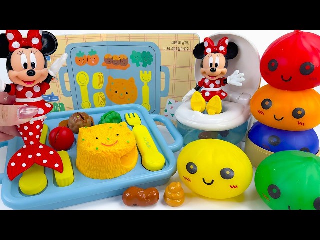Minnie Mouse 2026🎀 Set Unboxing Mermaid Food & Colorful Squishy con Juguetes Disney ASMR