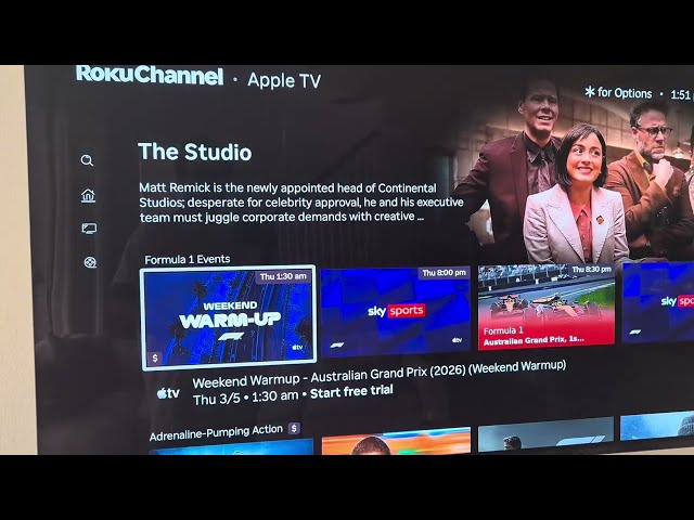 Apple TV on The Roku Channel Subscription Sports Movies