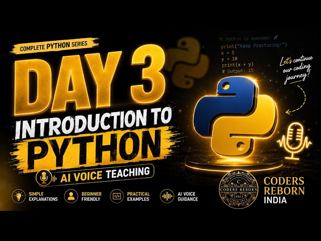 Python Programming From Zero to Pro! 🚀 Day 3 - Absolute Beginners Guide  with AI Voice