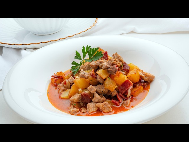 Minced lean pork with ham and potatoes 🥔 easy and cheap recipe by Karlos Arguiñano