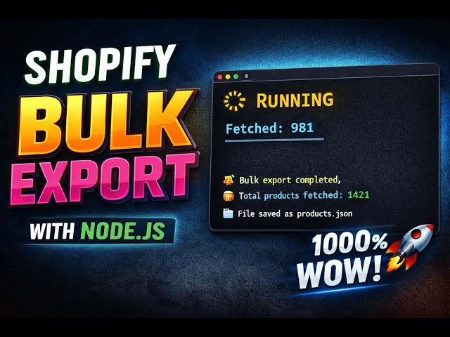 Shopify Bulk Operations with Live Progress in Node js