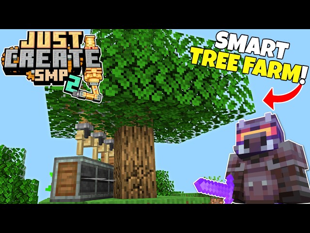 I Built an AUTO TREE FARM in Minecraft Create Mod! Just Create Ep10!