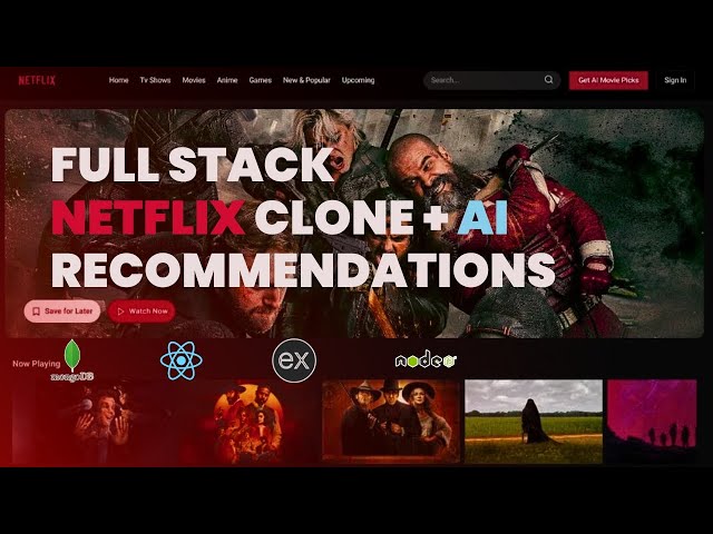 Build a Full Stack Netflix Clone with AI Movie Recommendations | React.js & Node.js App (MERN 2025)