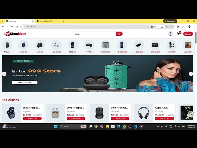 MERN Stack E-Commerce Website | React.js, Node.js, MongoDB & Razorpay