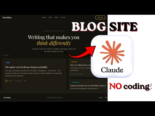 Claude AI Website Design Tutorial 🔥 Create Blog Site Instantly