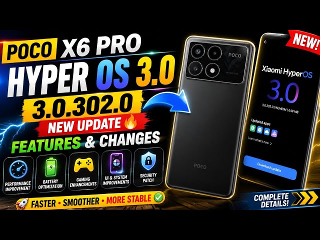 POCO X6 Pro Gets HyperOS 3.0.302.0 🔥 New Features & Improvements