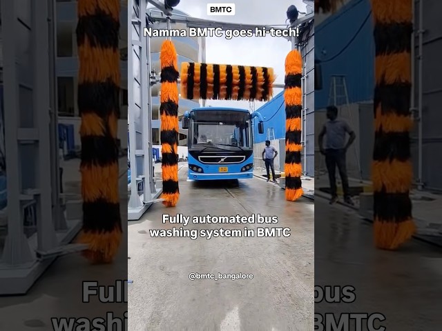 New bus washing system. #bmtc #bangalore #bus #innovation #washing #ksrtc #travel #publictransport
