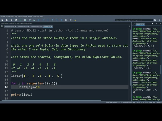 Lesson 22: List in python- part 2 | How to add , modify and delete elements from the list in python