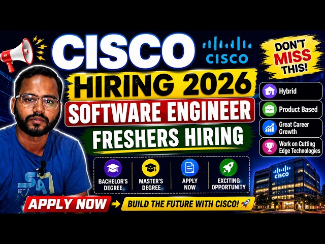 🚀 Cisco Software Engineer Hiring 2026 #software #jobs #subscribe #govtjobs #networking #freshers #yt