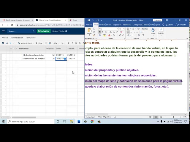 Tutorial Smartsheet diagrama o gráfica de Gantt