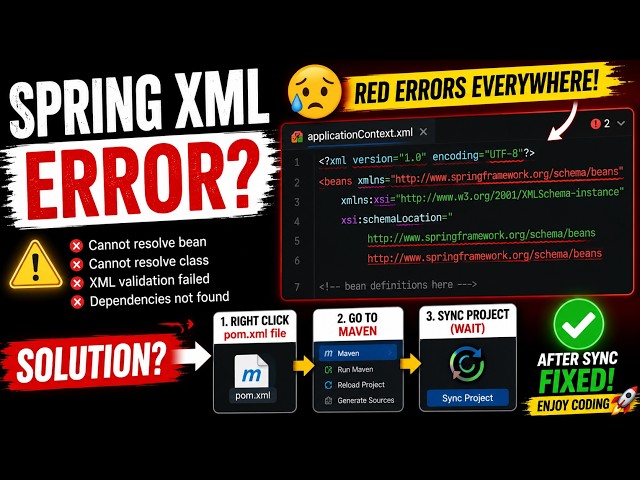 Spring XML Error Fix in IntelliJ IDEA | Spring Framework