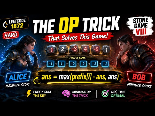 Daily LeetCode Problem 24/08/26 LeetCode 1872: The DP Trick Hidden Inside Stone Game VIII 🪨