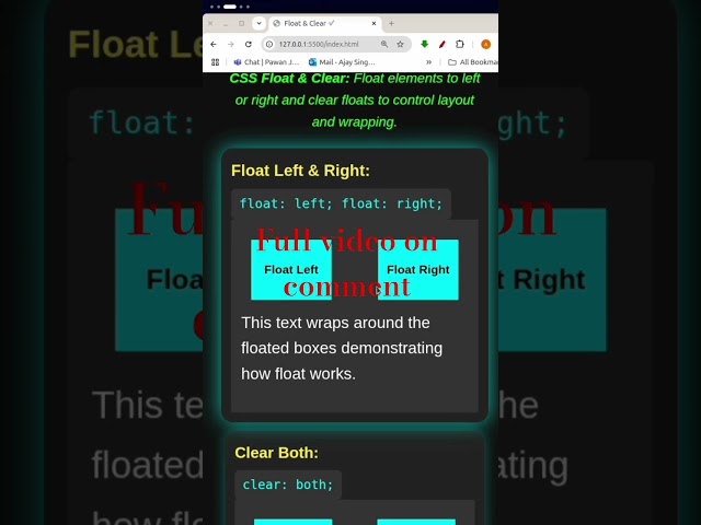 CSS Float & Clear in 30sec – Must Know