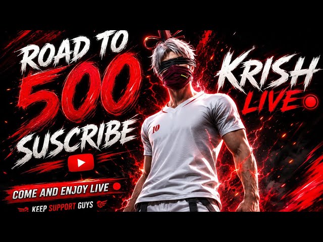 FREE FIRE LIVE STEEM 🔴 : KRISH LIVE 🔴 RENK PUSH. | COSTOM. | #freefirelive #costom