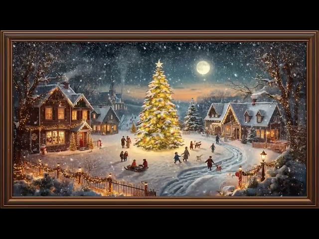 Coziest Christmas Village Ambience | Relaxing Winter Scene with Soft Piano Music and Snowfall