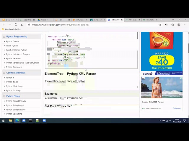 Parsing XML files | Python for Data Science Tutorial | Open Knowledge Share