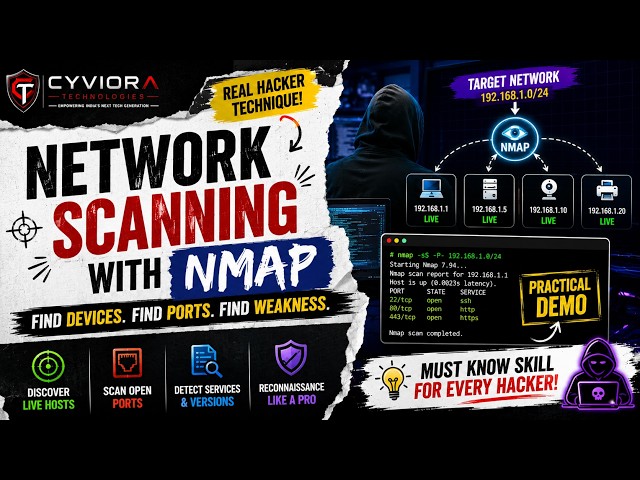 How Hackers Scan Networks with Nmap 🔥 Network Scanning Explained | Cyviora Technologies