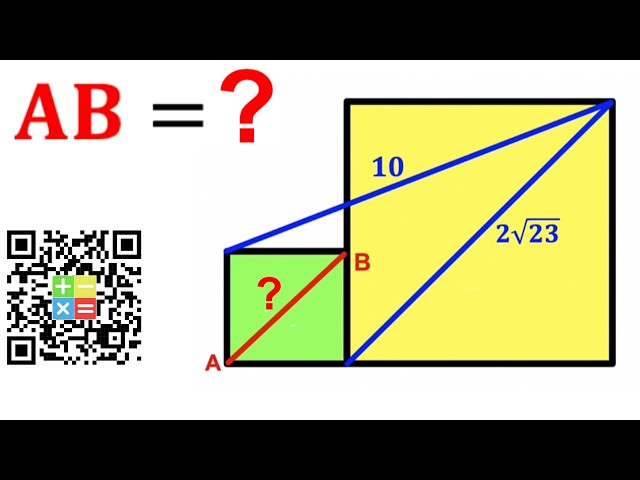 Can you calculate the AB length? | (Squares) | #math #maths | #geometry