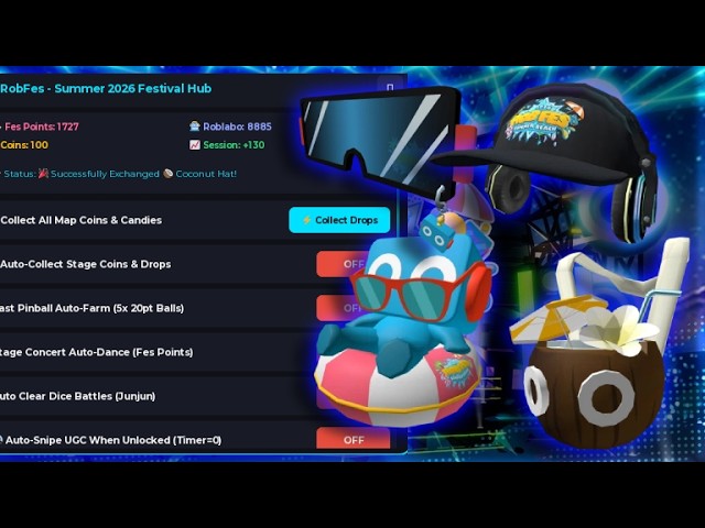 [FREE UGC] RobFes - Summer 2026 OP SCRIPT (SUPER EASY UGC - AUTO PLAY) | *PASTEBIN*