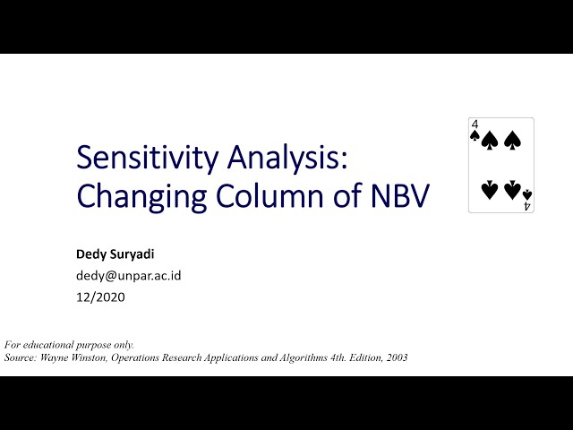 Week10.4 Sensitivity Analysis: Changing the Column of a NBV