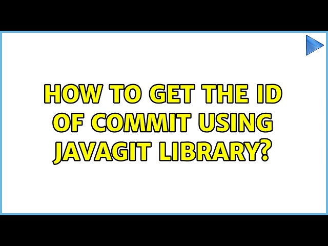 How to get the id of commit using JavaGit library?