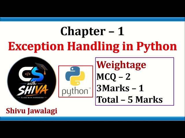 2nd PUC CHAPTER 1 EXCEPTION HANDLING IN PYTHON | ಕನ್ನಡದಲ್ಲಿ #pythontutorial #2ndpuckarnataka 