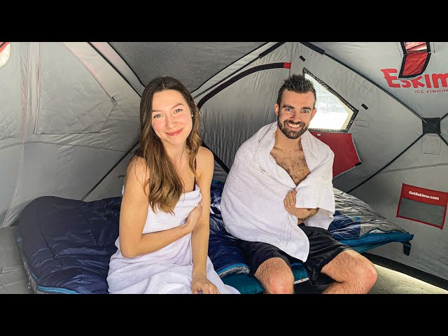 Canoe Ice Camping With My GF | Her First Polar Dip