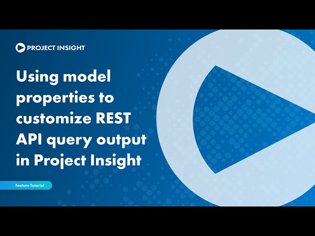 Using Model Properties to Customize REST API Query Output in Project Insight