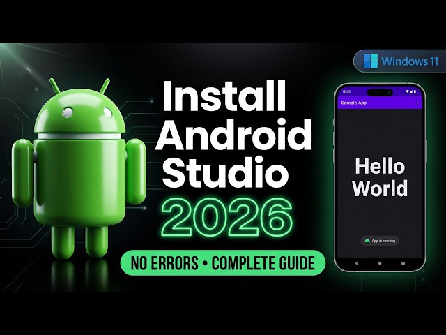 Android Studio Complete Setup 2026 | Install + Create First Android App [Beginners]