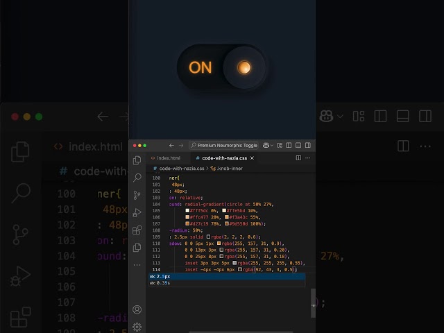 Premium Neumorphic Toggle UI